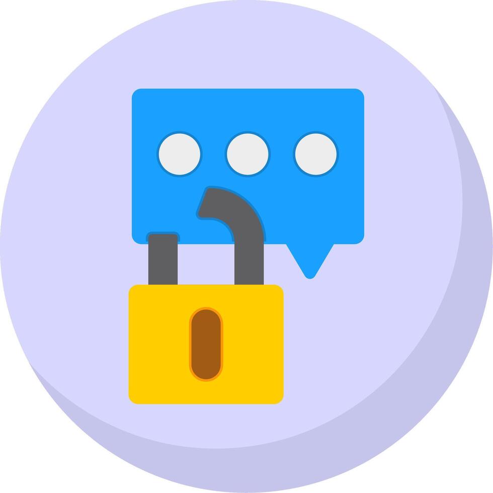 Secure Chat Flat Bubble Icon vector