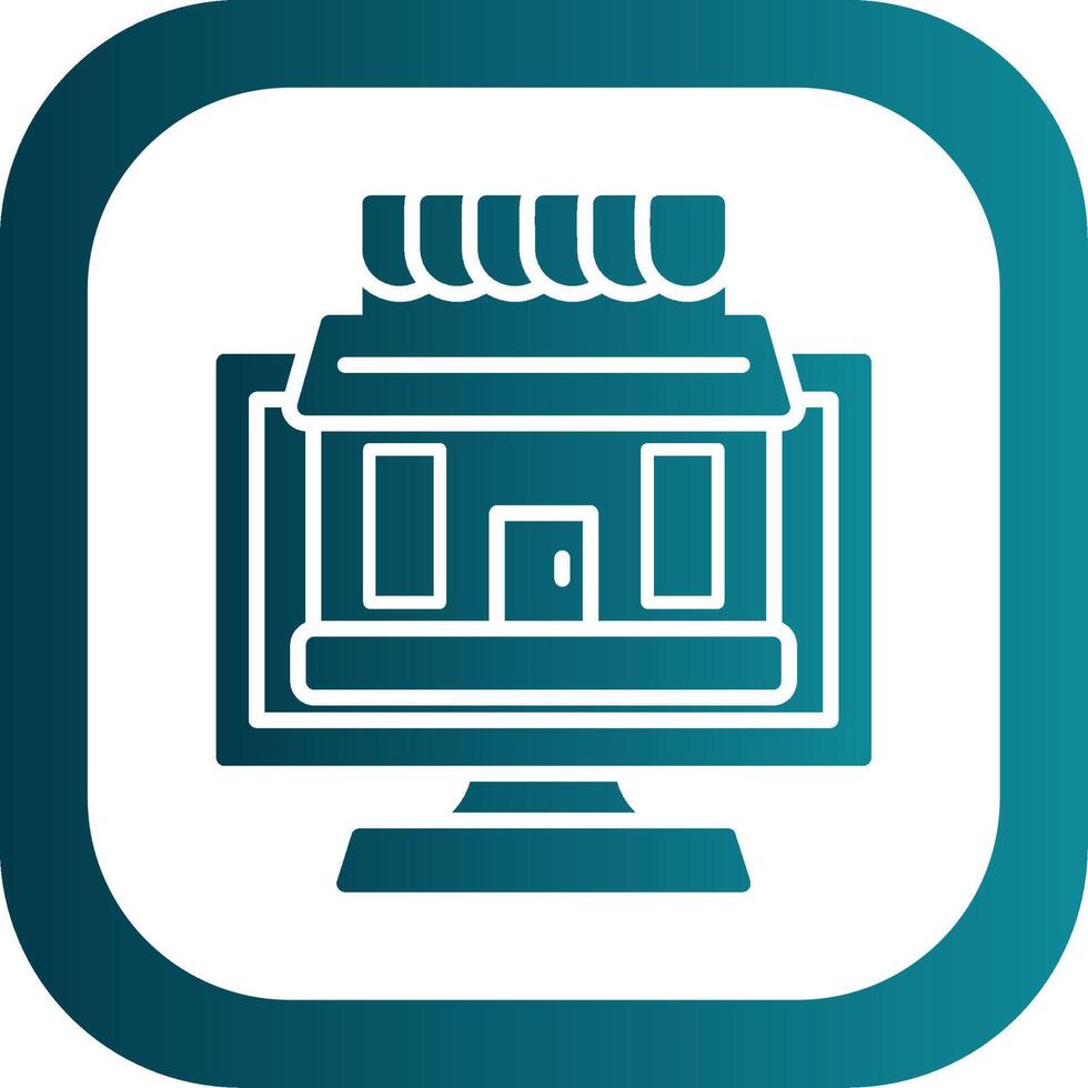 OnGlyph Gradient Corner Shop Glyph Gradient Corner Icon vector