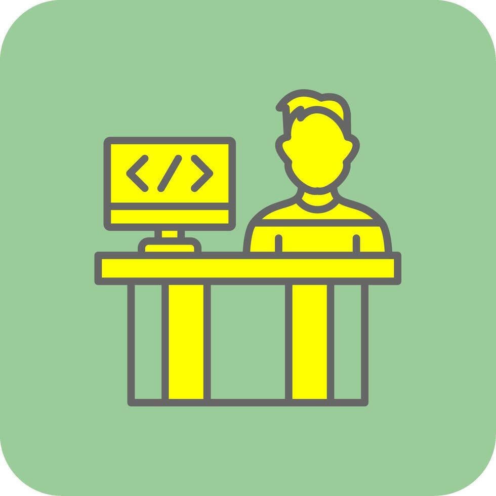 Programmer Glyph Gradient Corner Icon vector