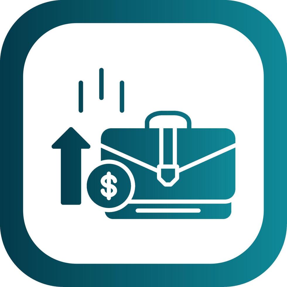 Briefcase Glyph Gradient Corner Icon vector