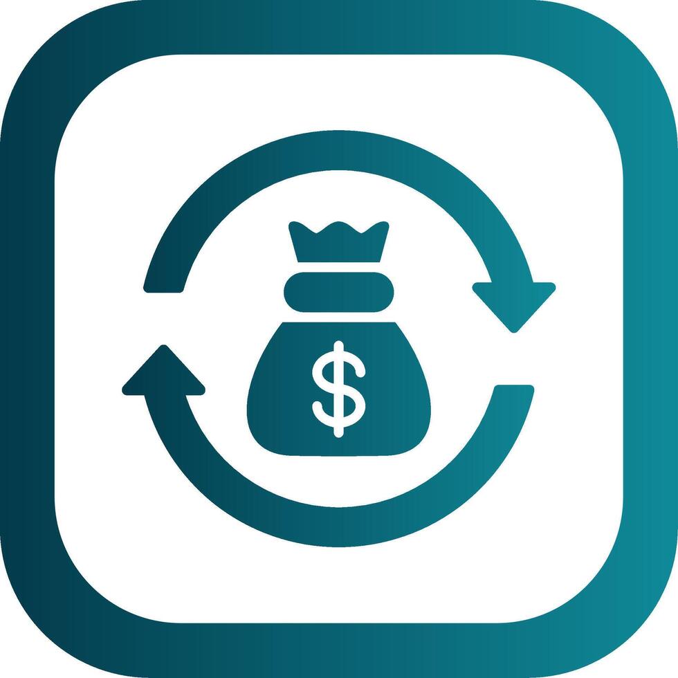 Return Of Investment Glyph Gradient Corner Icon vector