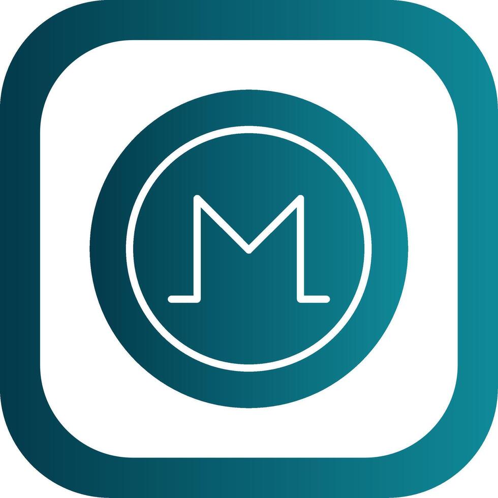 Monero Glyph Gradient Corner Icon vector