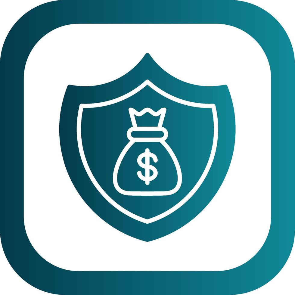 Insured Glyph Gradient Corner Icon vector