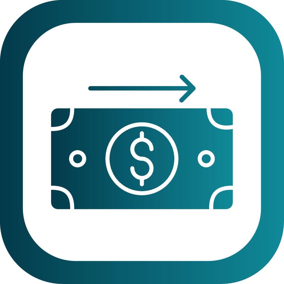 Send Money Glyph Gradient Corner Icon vector