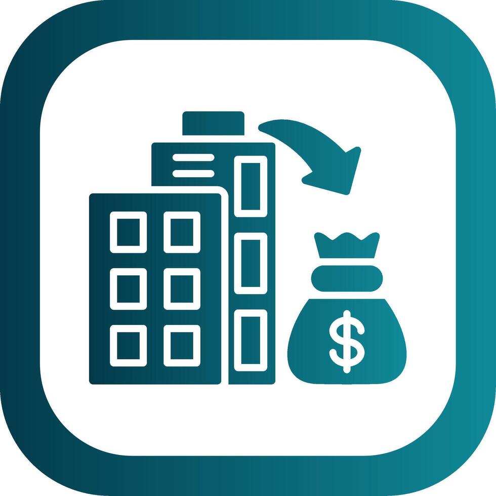 Market Investment Glyph Gradient Corner Icon vector