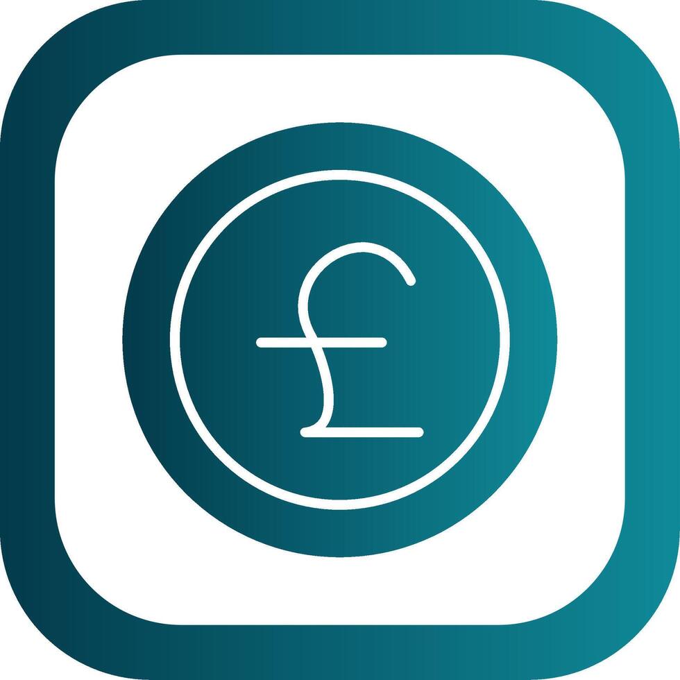 Pounds Glyph Gradient Corner Icon vector