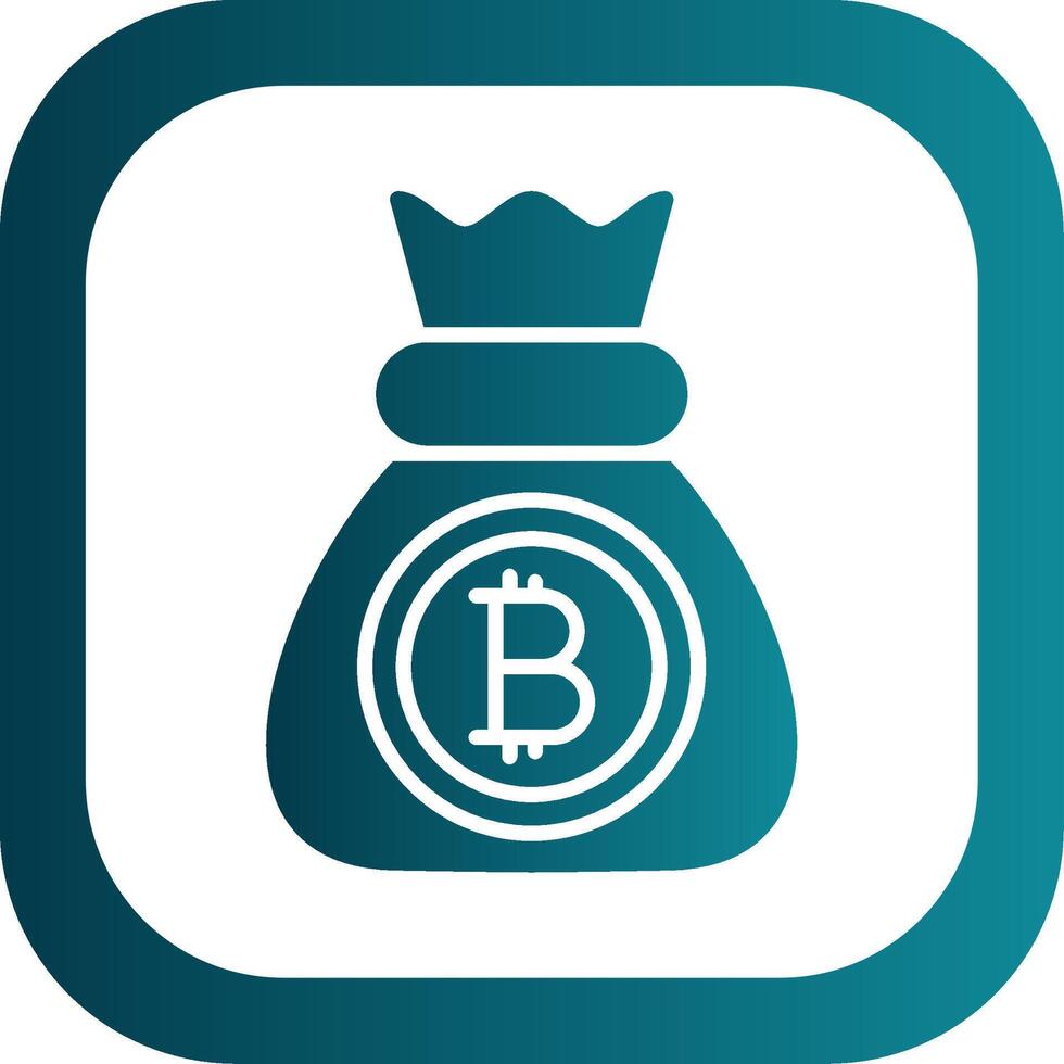 Bitcoin Glyph Gradient Corner Icon vector