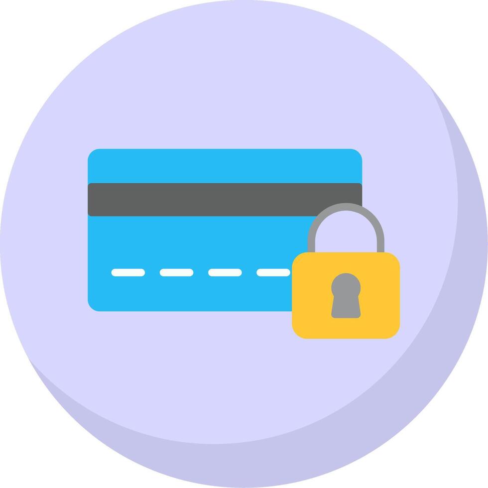 Credit Card Security Flat Bubble Icon vector