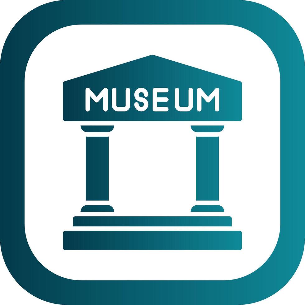 Museum Glyph Gradient Corner Icon vector