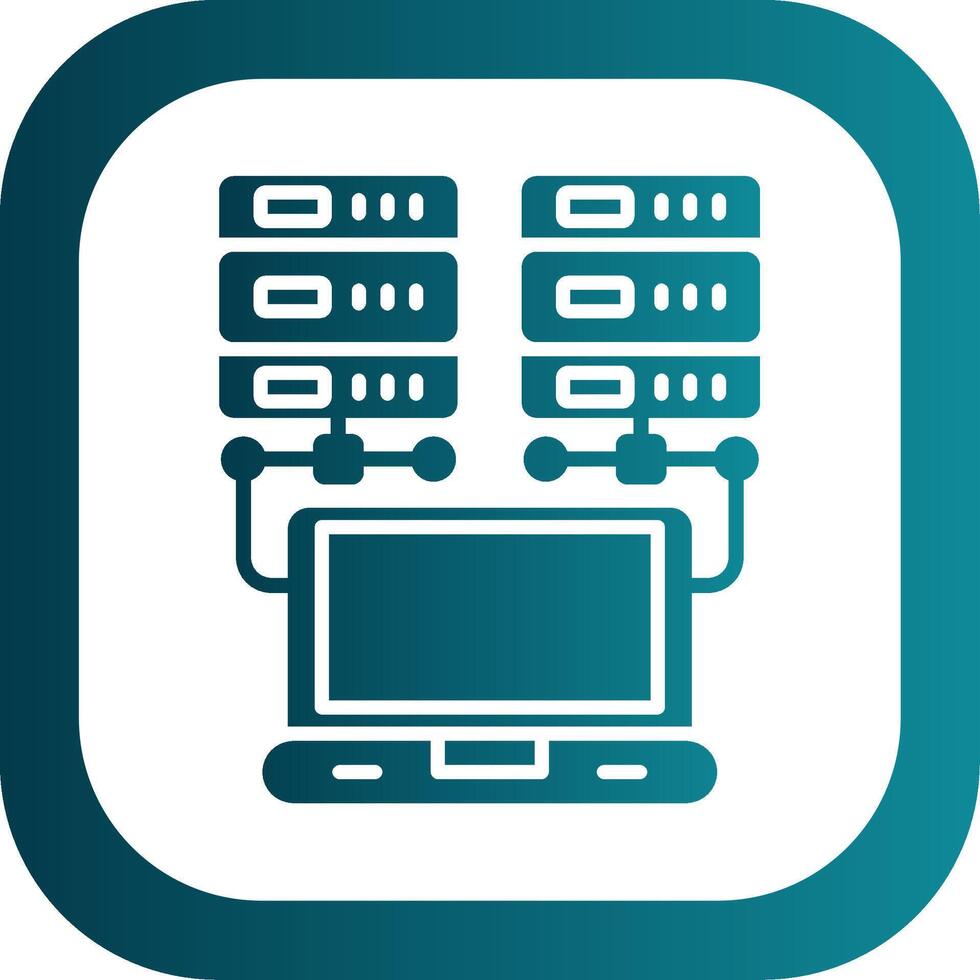 Data Network Glyph Gradient Corner Icon vector