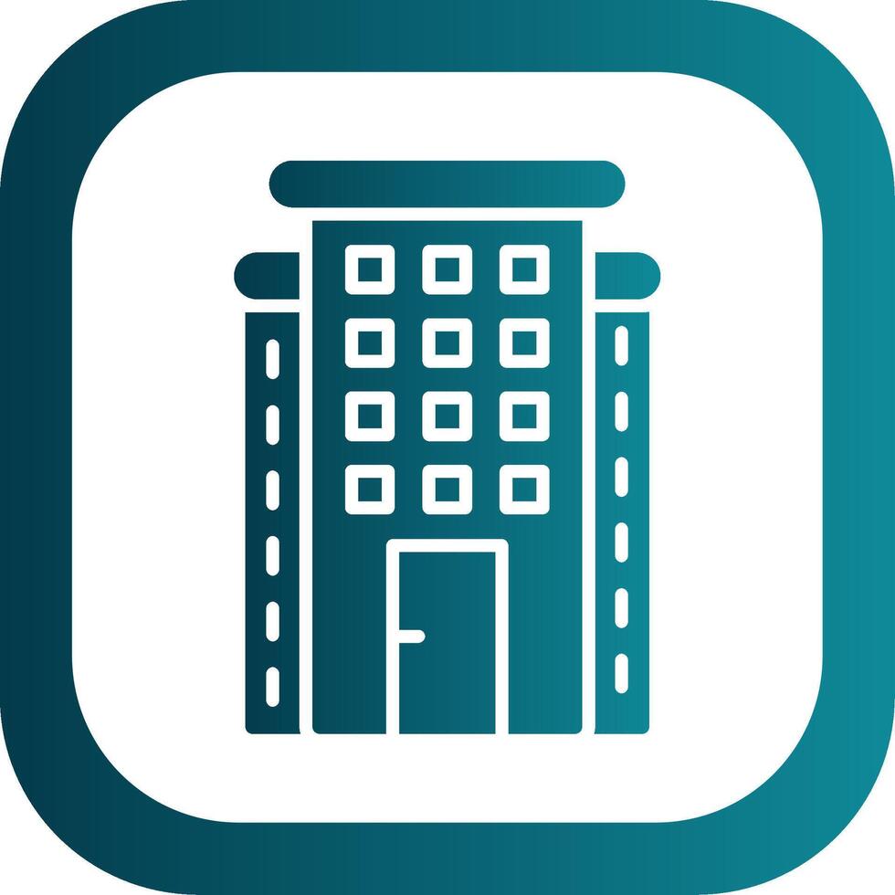 Skyscraper Glyph Gradient Corner Icon vector