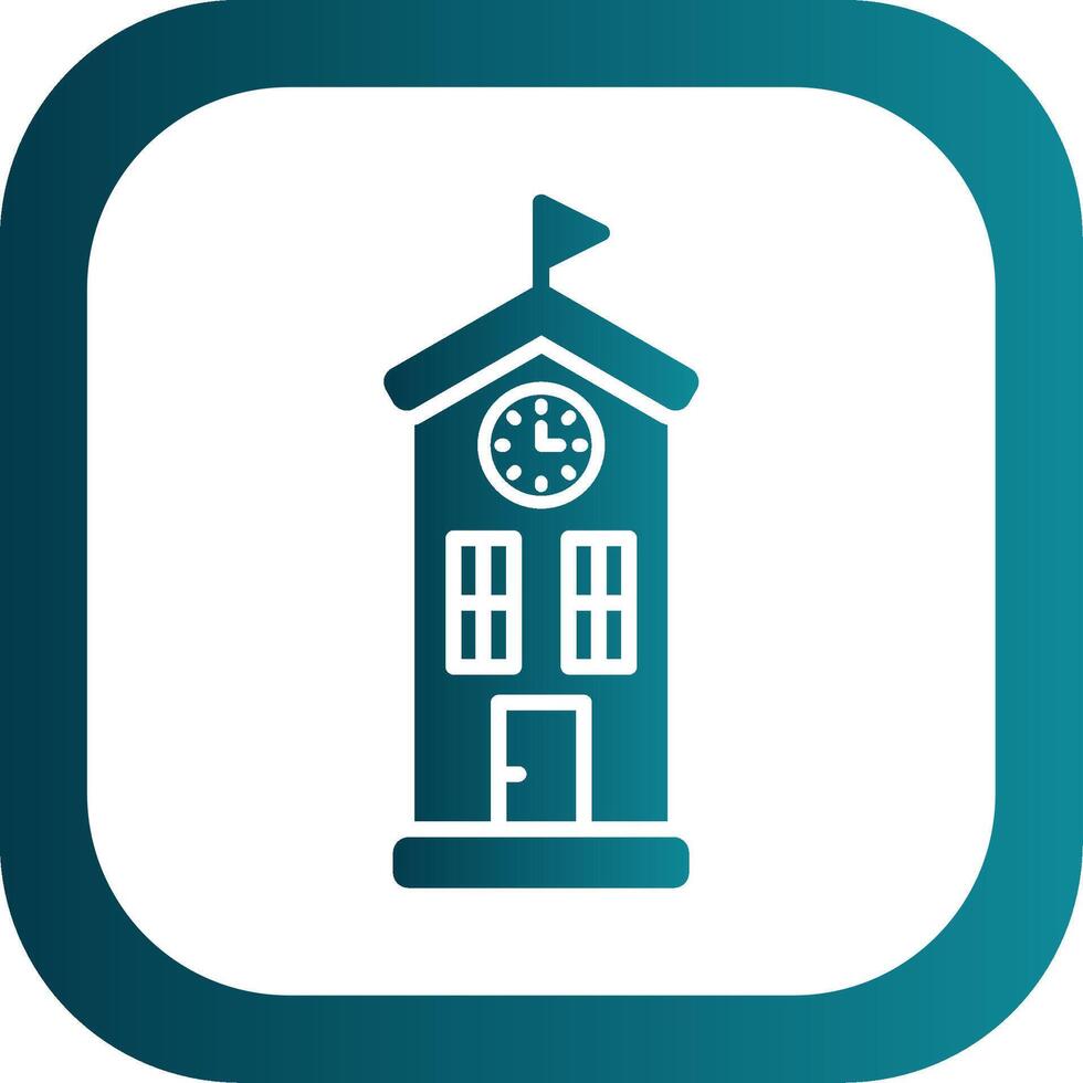 Clock Tower Glyph Gradient Corner Icon vector