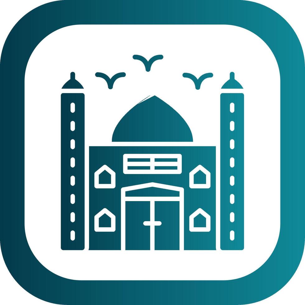 Mosque Glyph Gradient Corner Icon vector