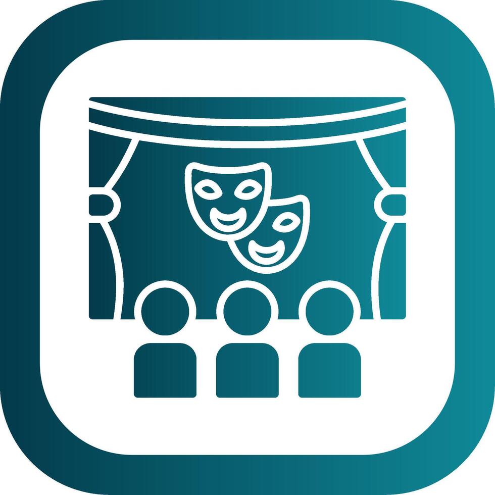 Theater Glyph Gradient Corner Icon vector