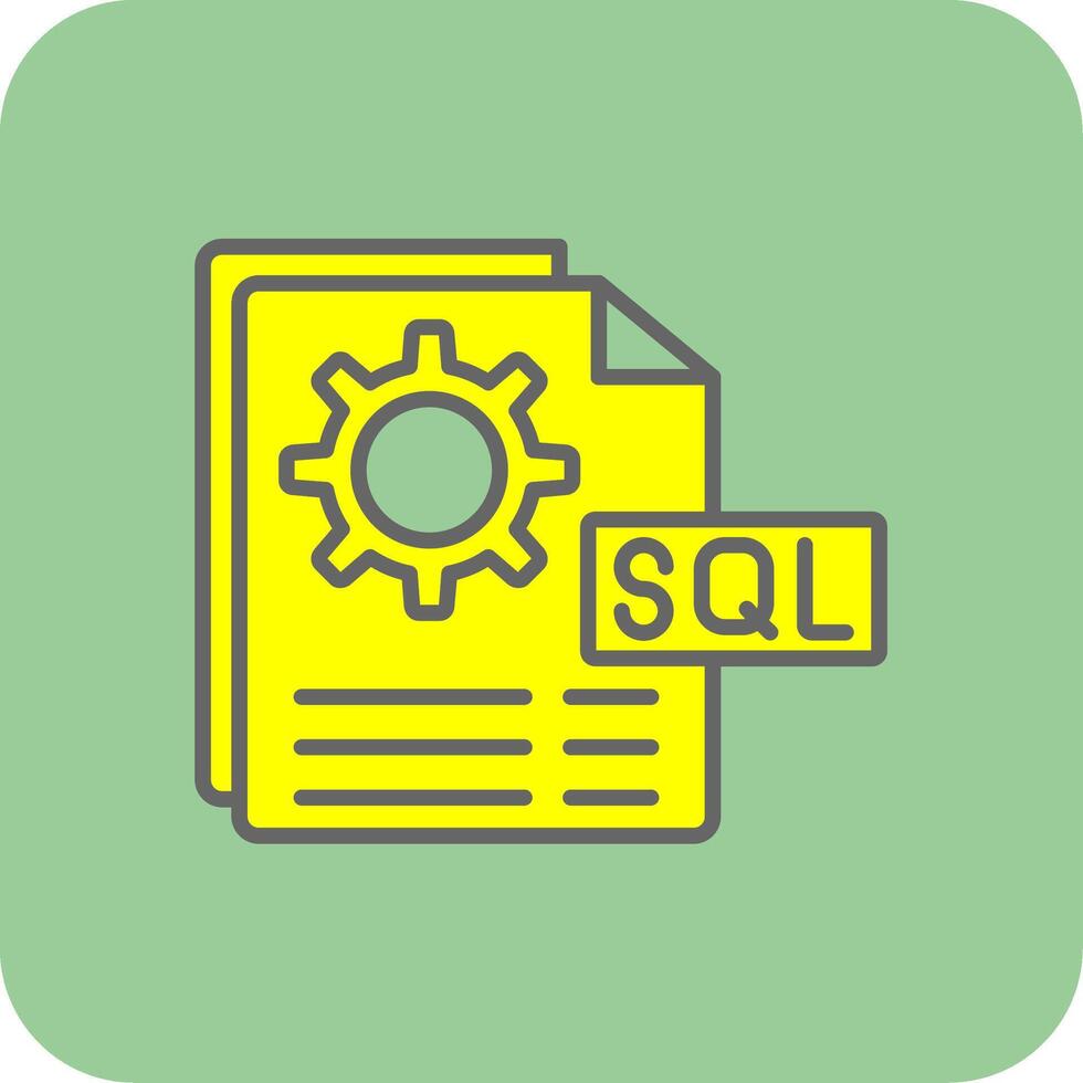 Sql File Glyph Gradient Corner Icon vector