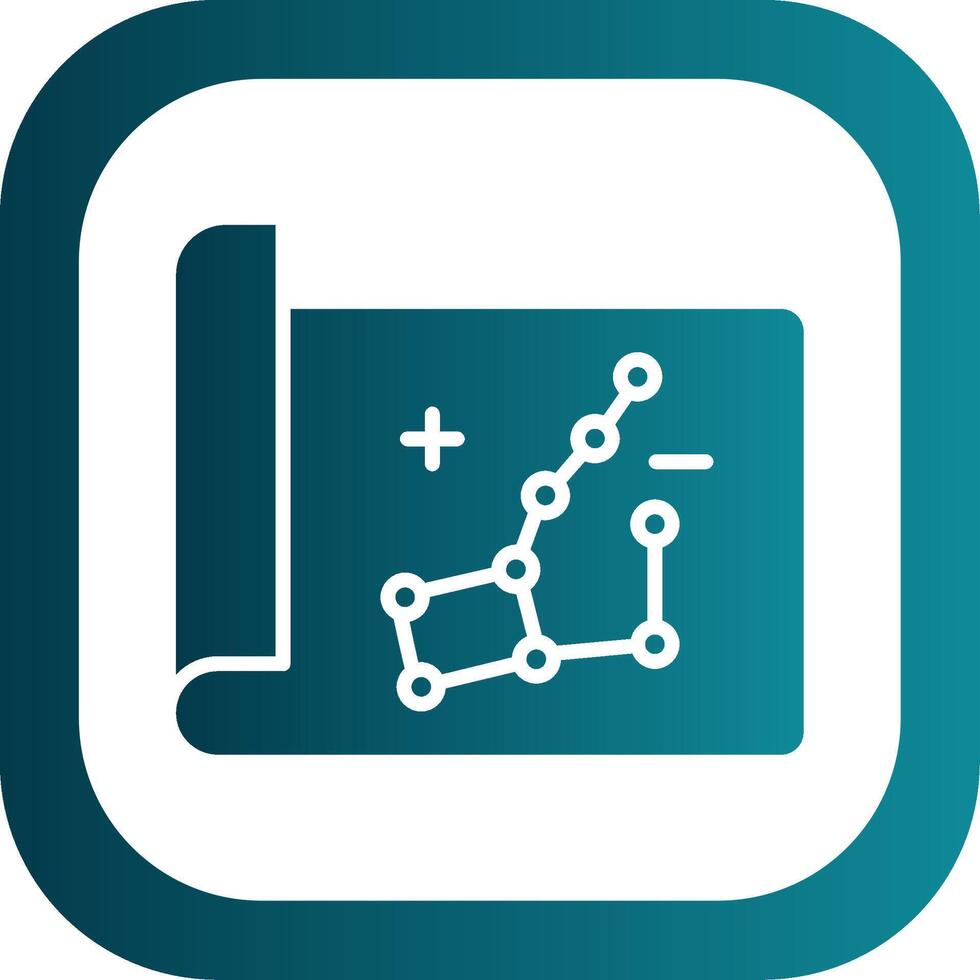 Constellation Glyph Gradient Corner Icon vector