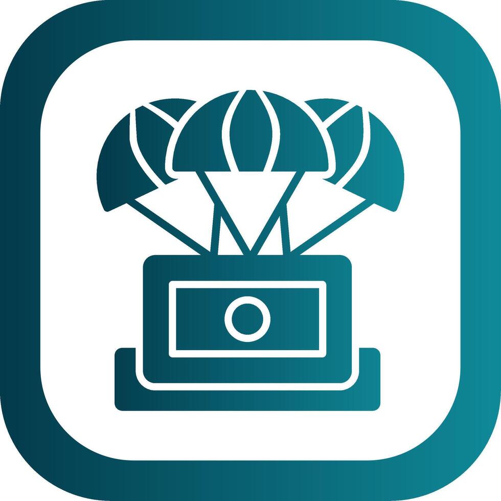 Space Capsule Glyph Gradient Corner Icon vector