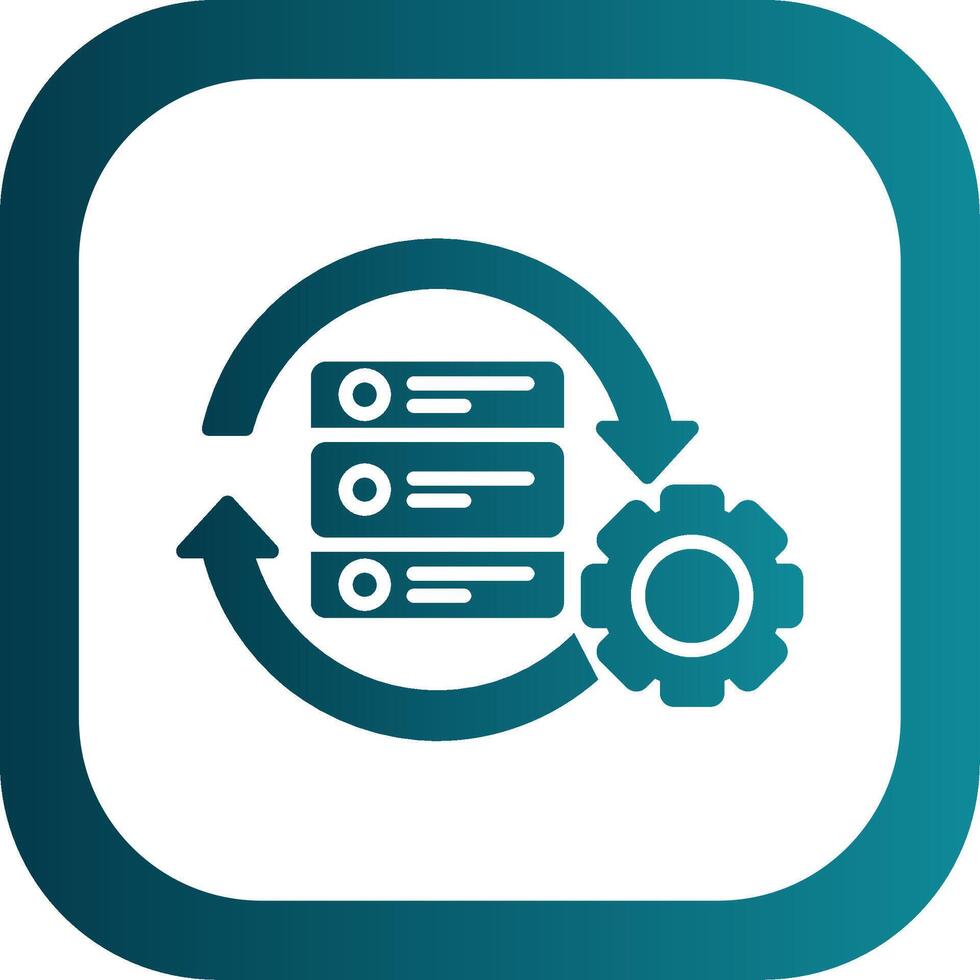 Data Processing Glyph Gradient Corner Icon vector