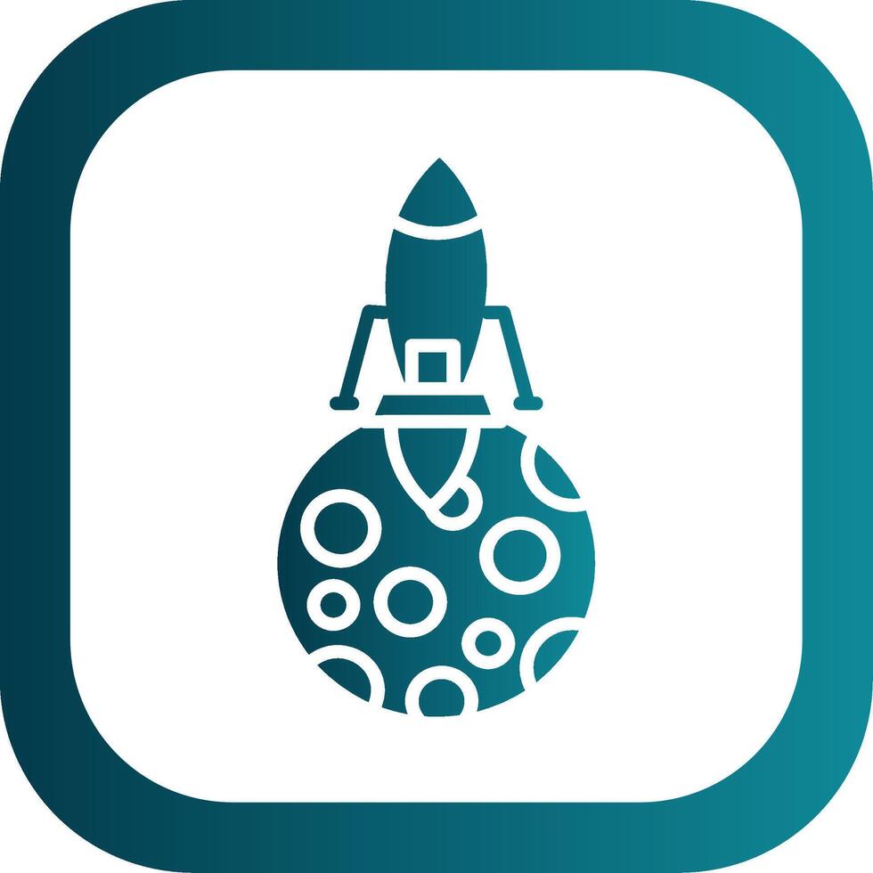 Moon Landing Glyph Gradient Corner Icon vector