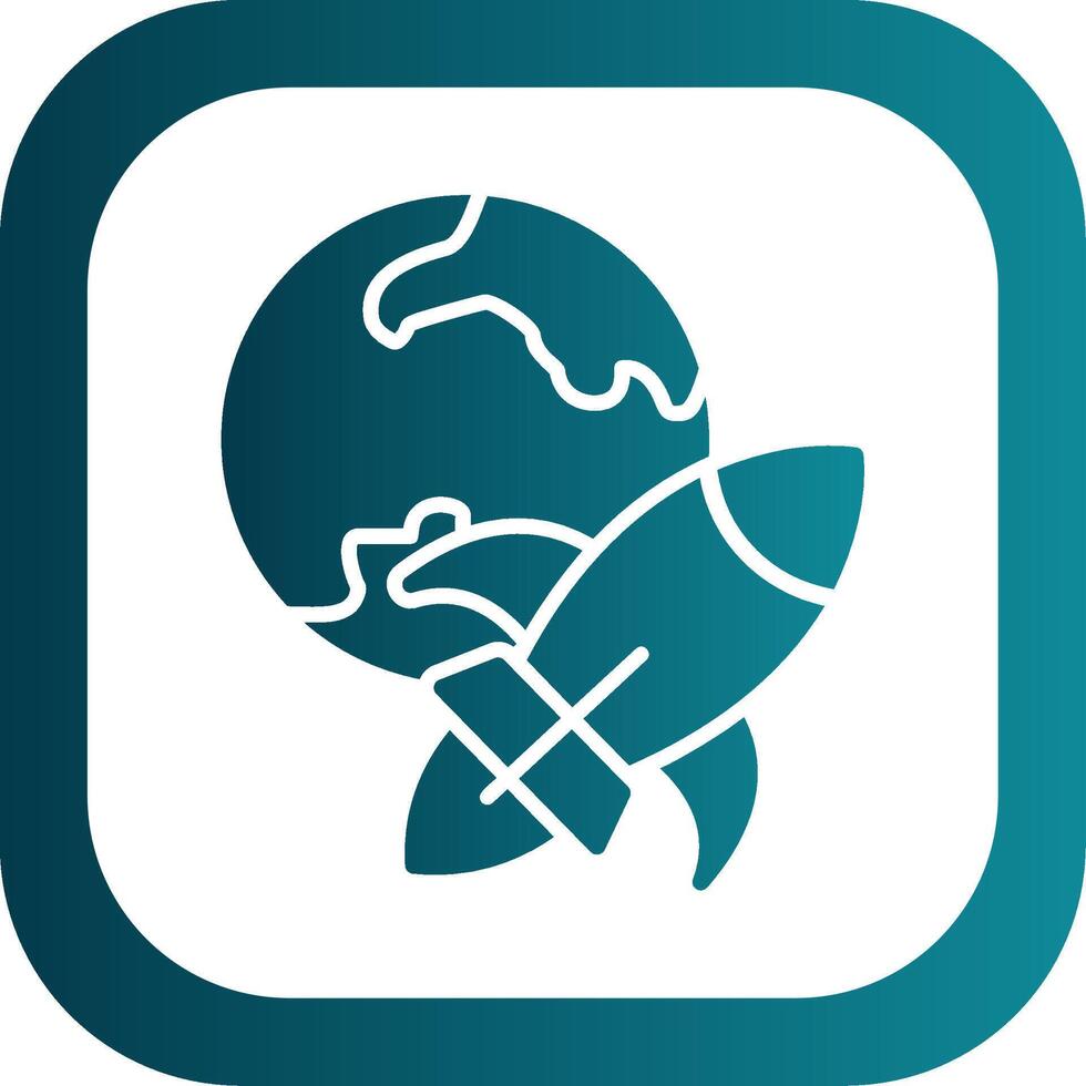 Rocket Ship Glyph Gradient Corner Icon vector