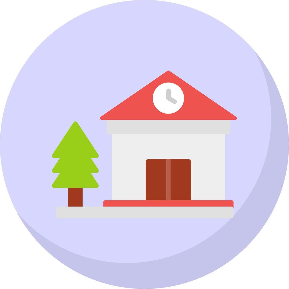 Cottage Flat Bubble Icon vector