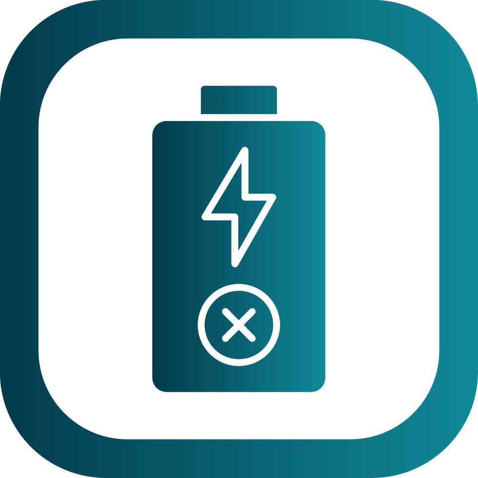 Empty Battery Glyph Gradient Corner Icon vector