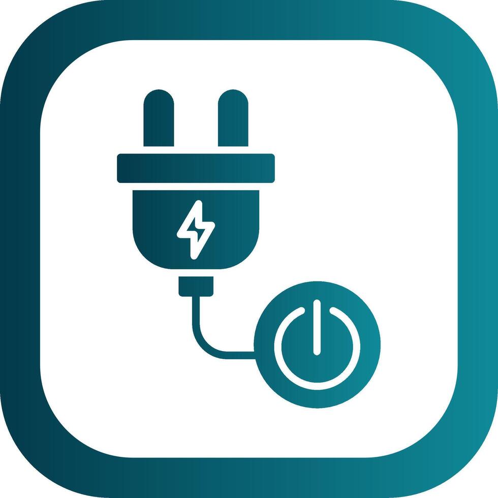 Power Button Glyph Gradient Corner Icon vector