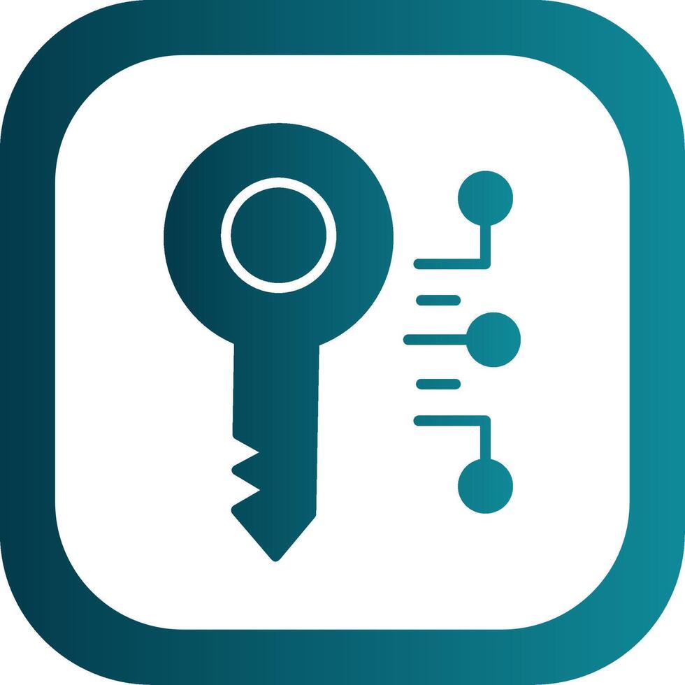 Digital Key Glyph Gradient Corner Icon vector