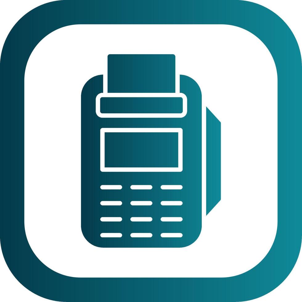 Pos Terminal Glyph Gradient Corner Icon vector