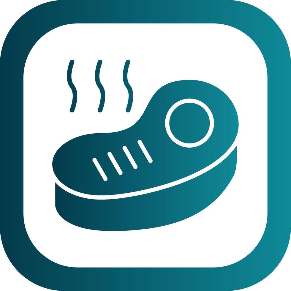 Steak Glyph Gradient Corner Icon vector