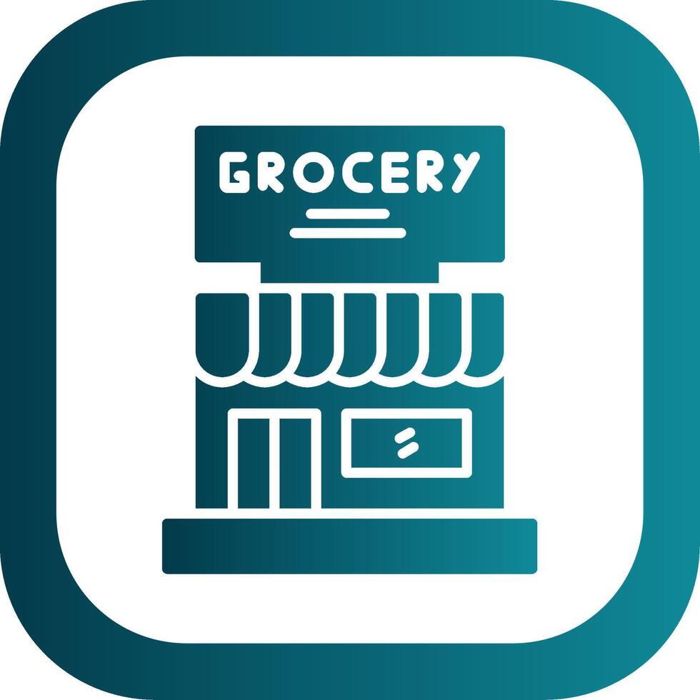 Grocery Store Glyph Gradient Corner Icon vector
