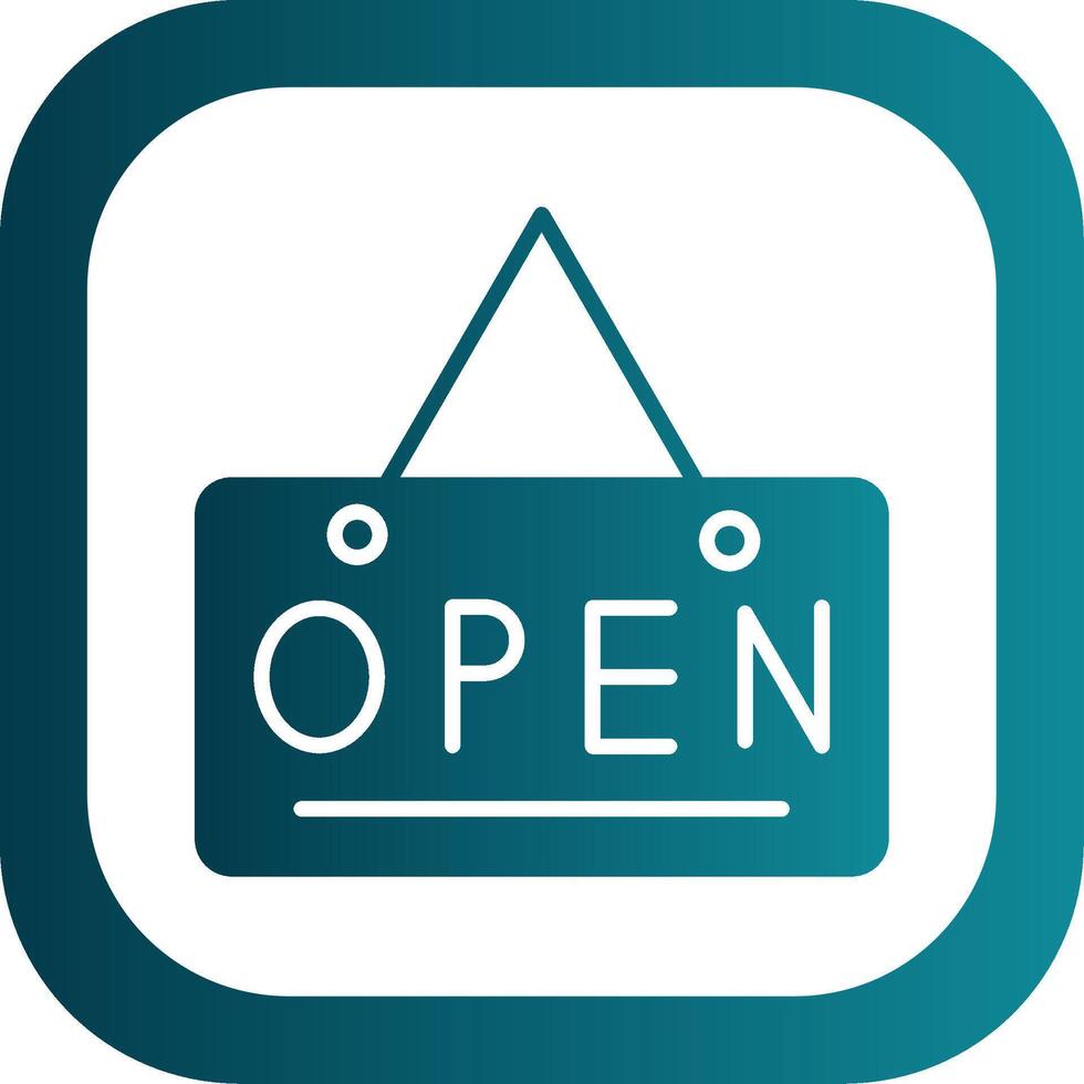 Open Sign Glyph Gradient Corner Icon vector