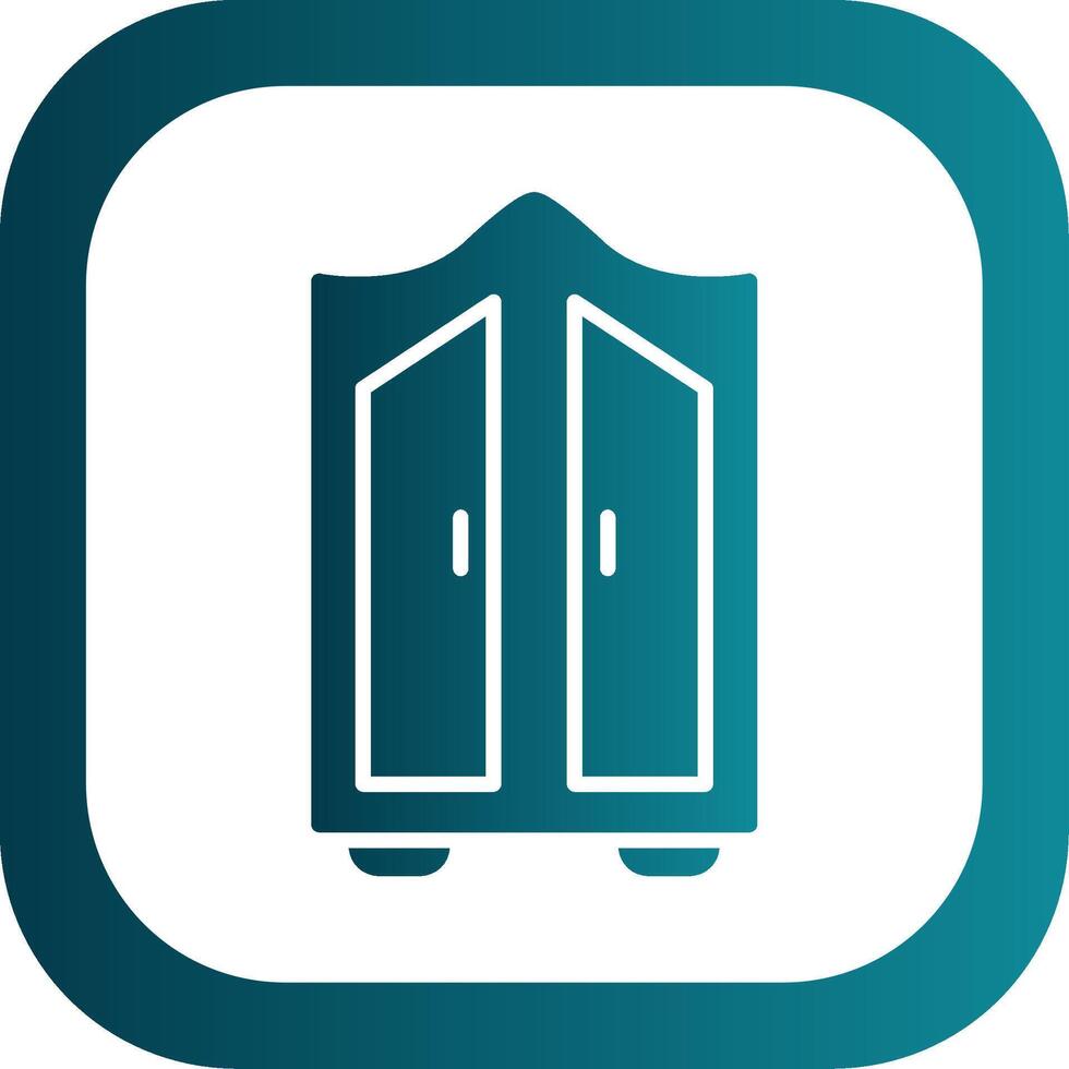 Wardrobe Glyph Gradient Corner Icon vector