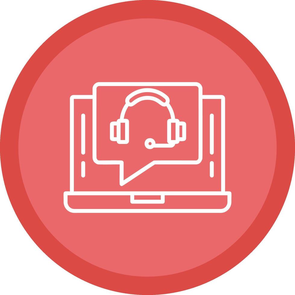 Support Call Line Multi Circle Icon vector