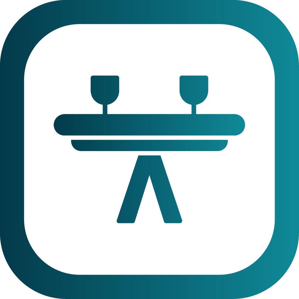 Table Glyph Gradient Corner Icon vector