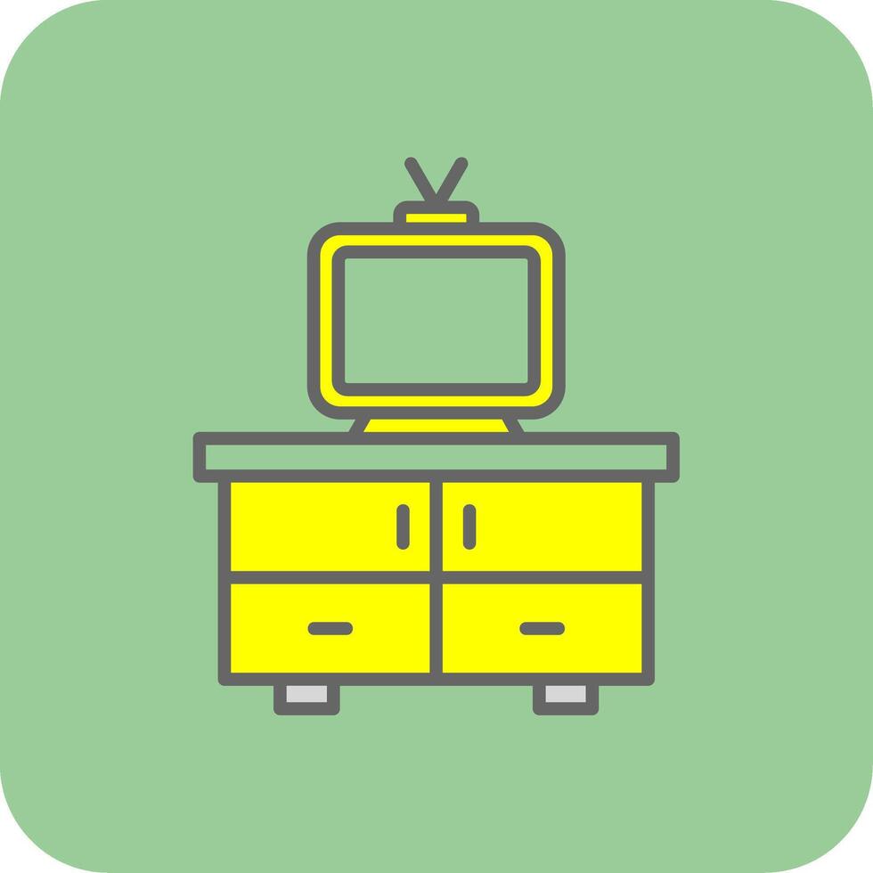 Tv Table Glyph Gradient Corner Icon vector