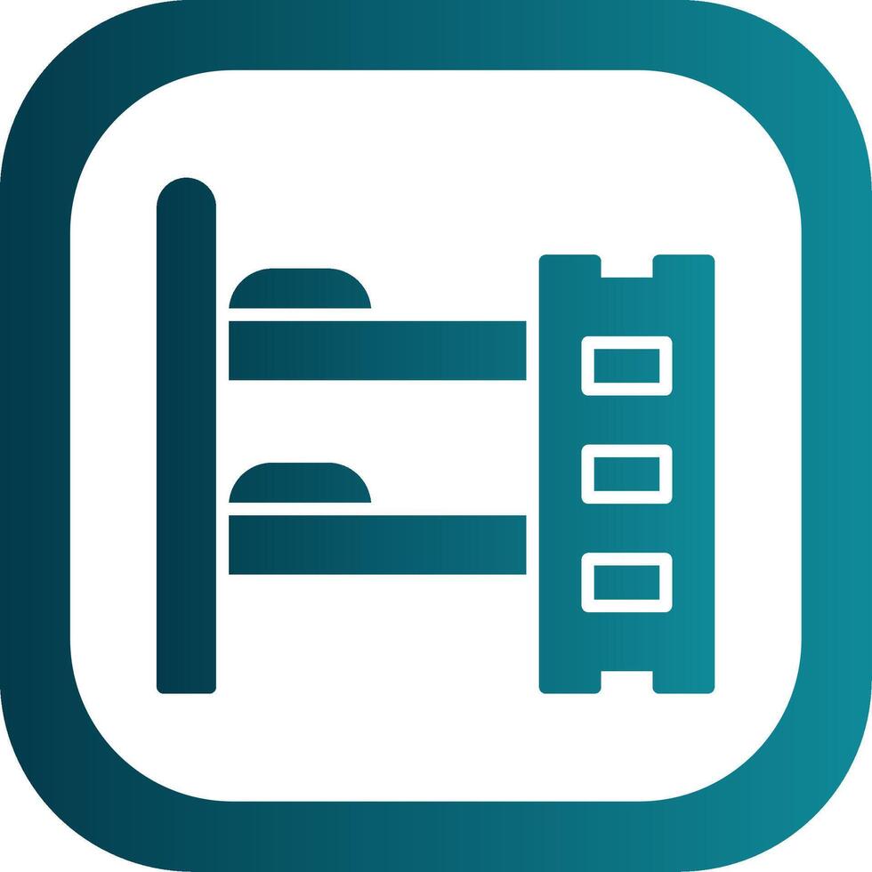Bunk Bed Glyph Gradient Corner Icon vector