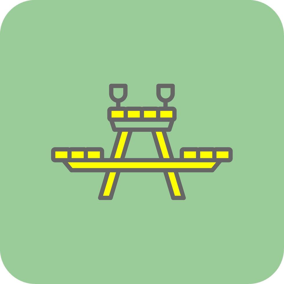 Picnic Table Glyph Gradient Corner Icon vector