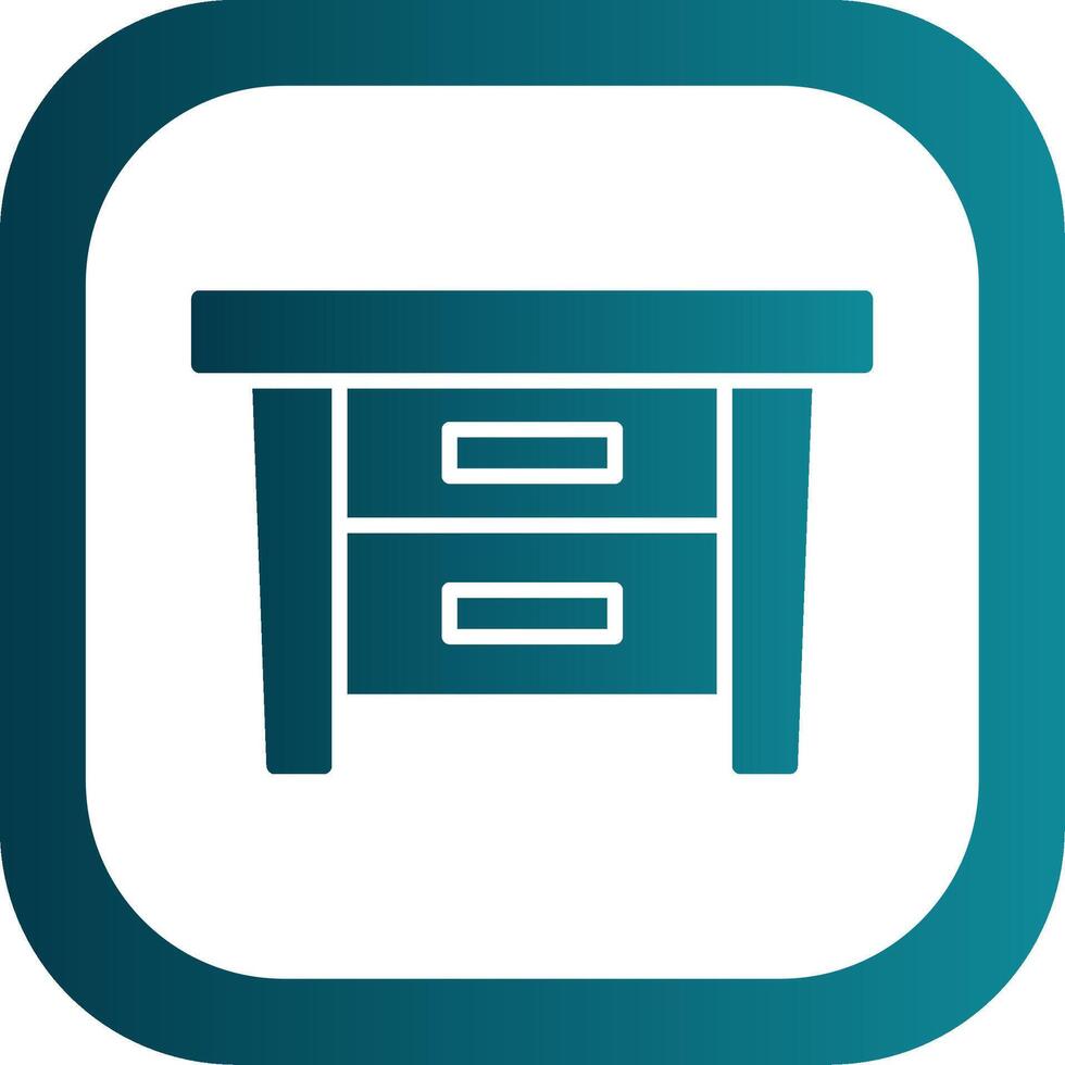 Side Table Glyph Gradient Corner Icon vector