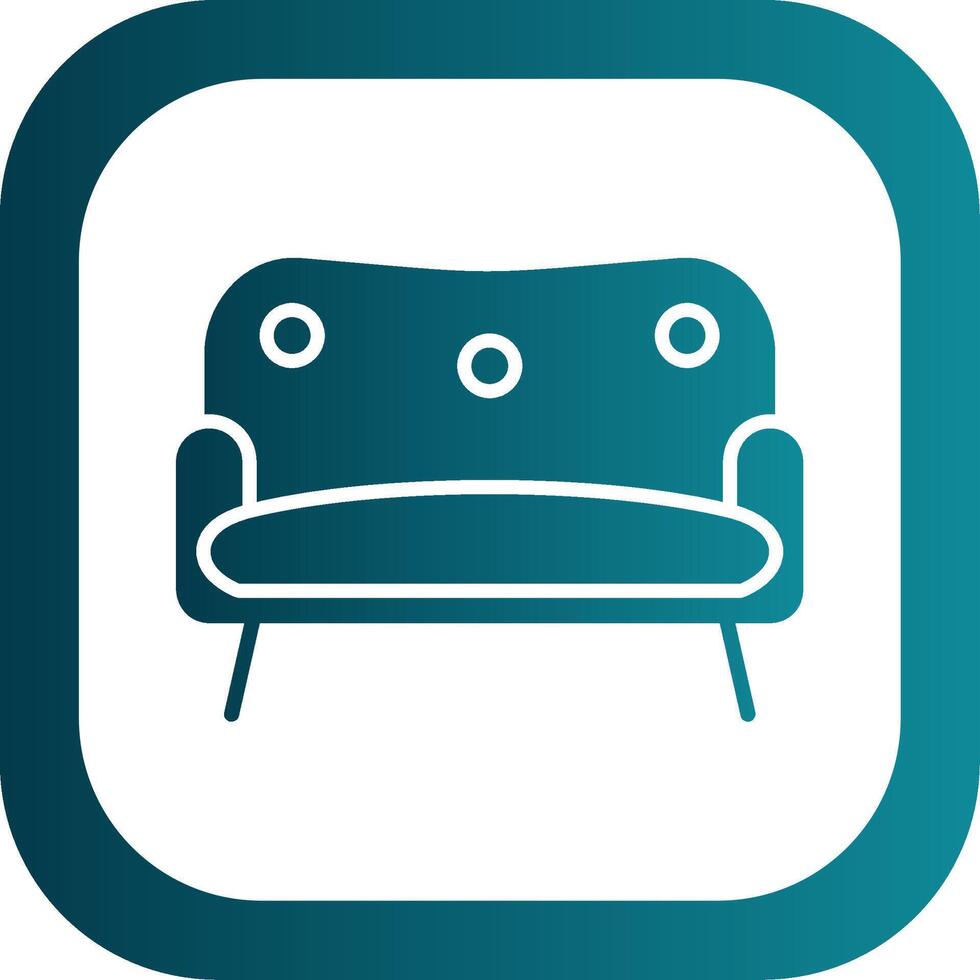 Sofa Glyph Gradient Corner Icon vector