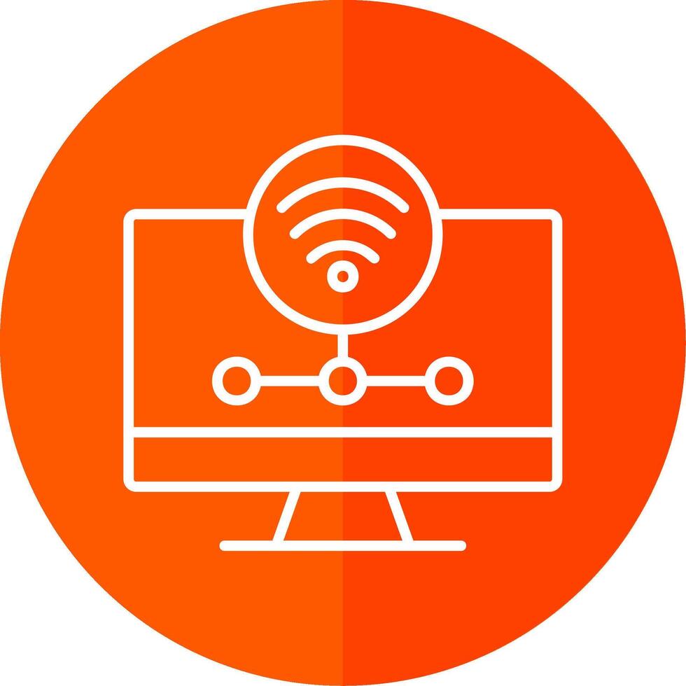 Wifi Server Line Red Circle Icon vector
