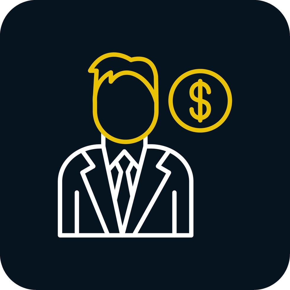Marketer Line Red Circle Icon vector