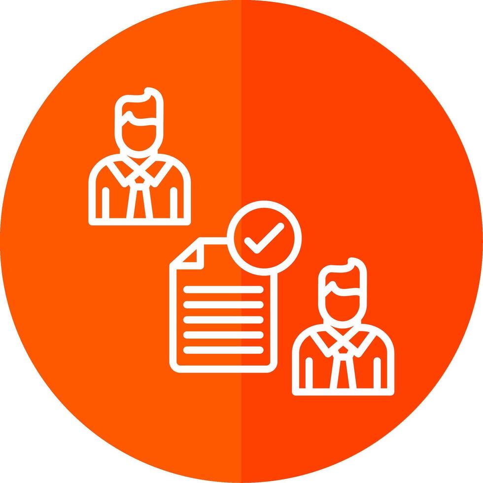 Conclusion Of Contract Line Red Circle Icon vector