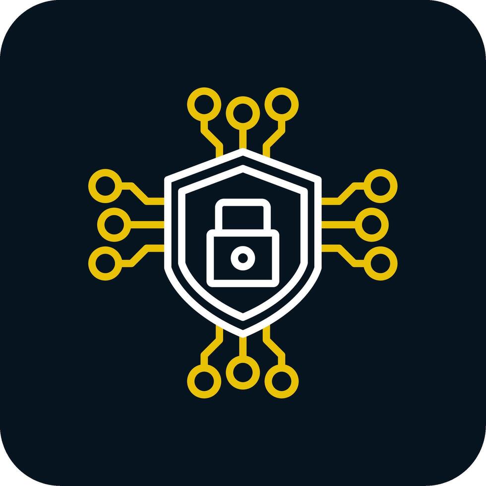 Data Encryption Line Red Circle Icon vector