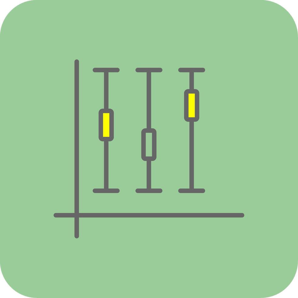 Box Plot Filled Yellow Icon vector
