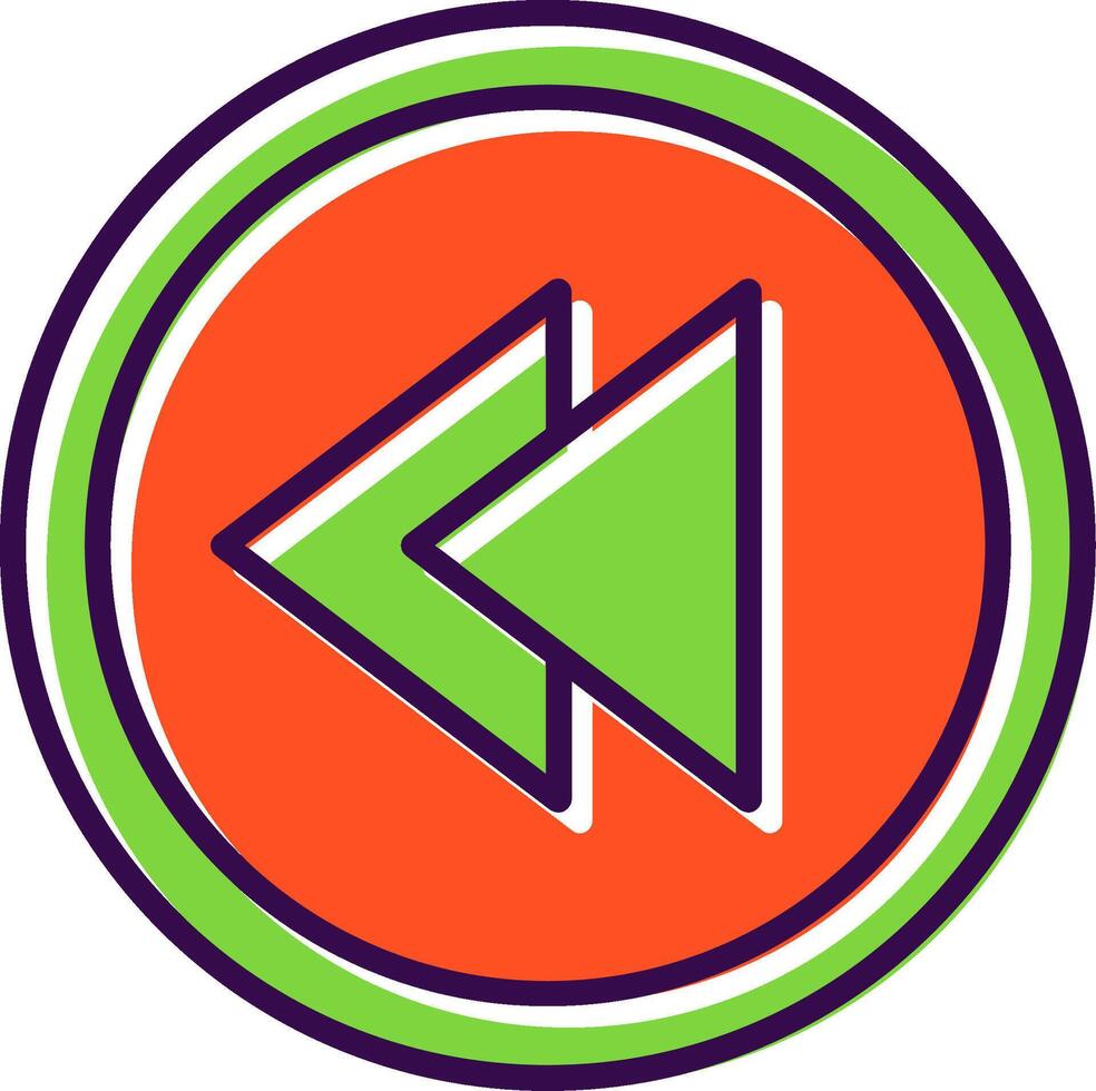 Backward filled Design Icon vector