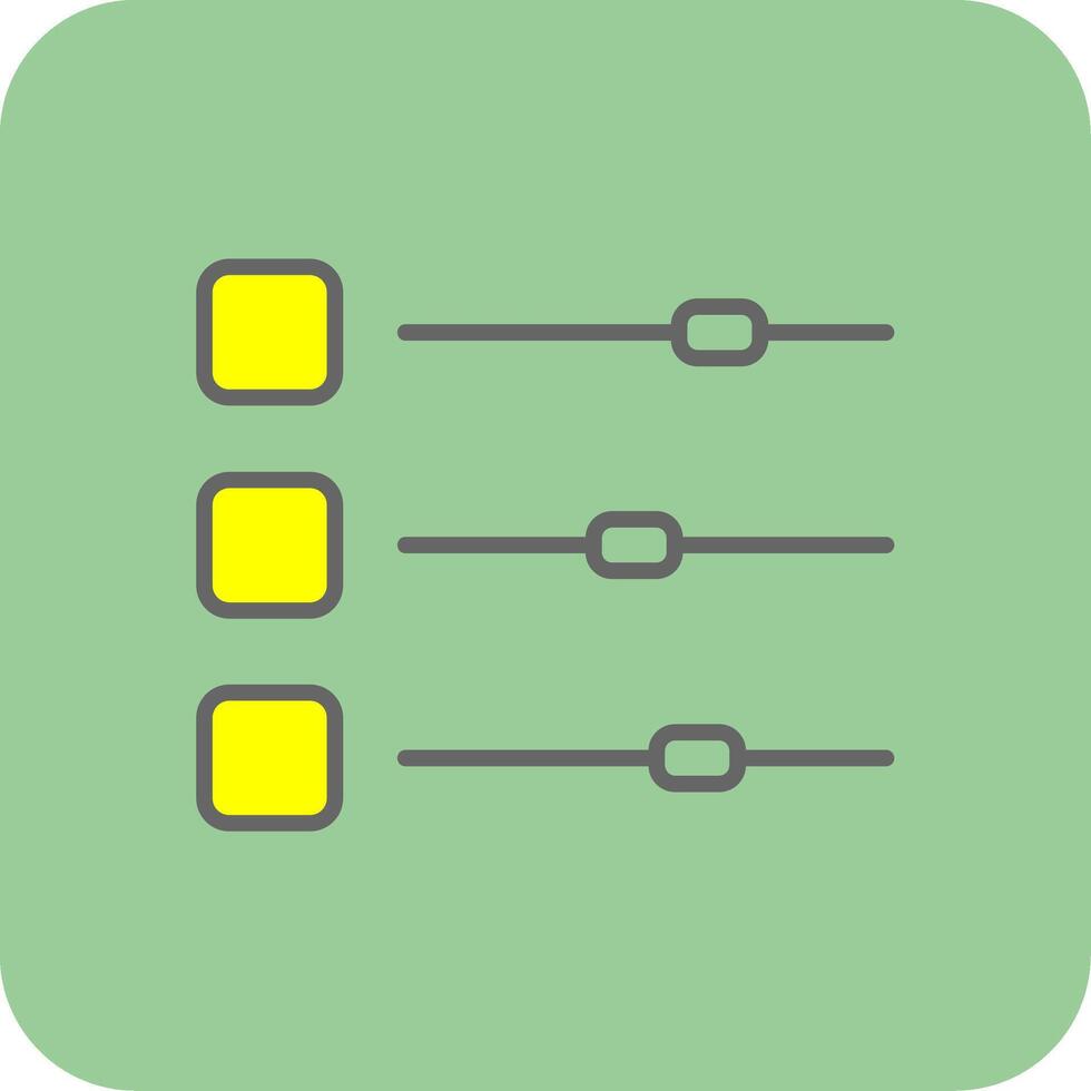 Sliders Filled Yellow Icon vector