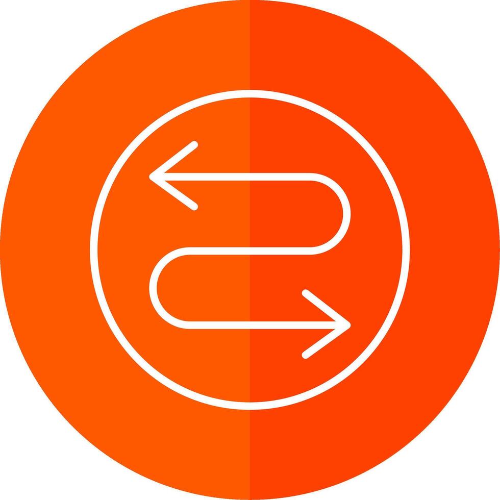 Zigzag Arrow Line Red Circle Icon vector