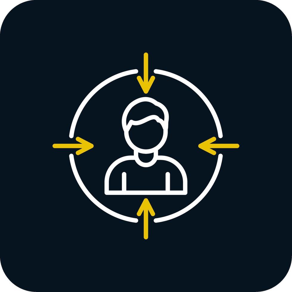 Target Audiences Line Red Circle Icon vector