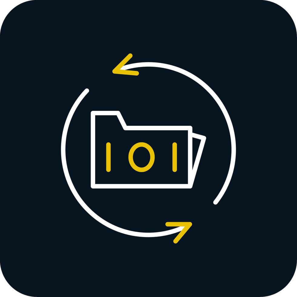 Data Backup Line Red Circle Icon vector